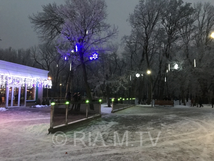 Подсветка в зимнем парке