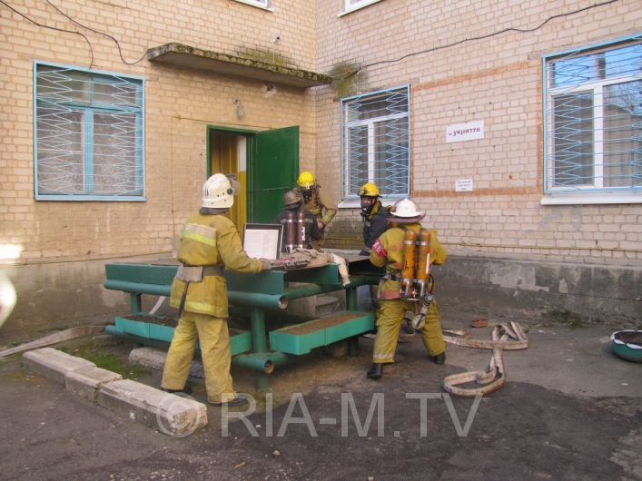 Учения пожарных в Мелитополе
