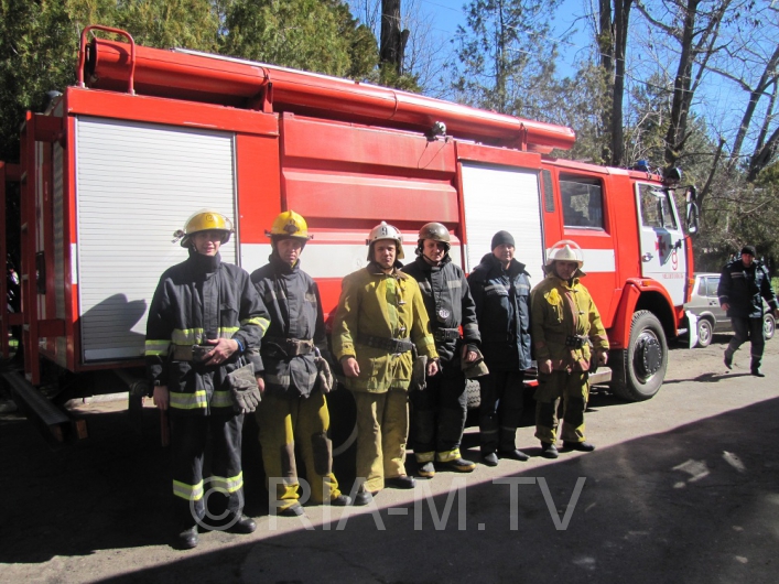 Учения пожарных в Мелитополе