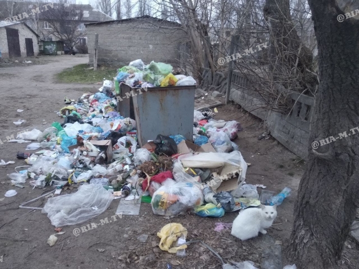 Выброс мусора в городе