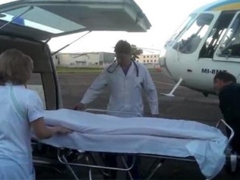 В Киев были доставлены раненые пограничники (видео)