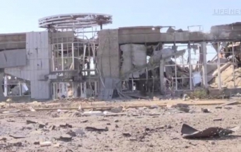 Обнародовано видео разрушенного луганского аэропорта (видео)