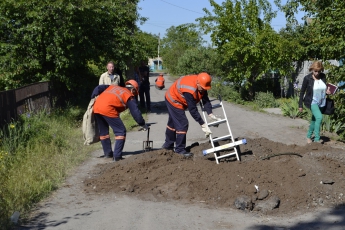 В Мелитополе строители "повредили" газопровод (фото)