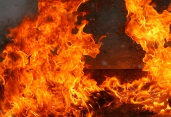 В Мелитополе сгорел микроавтобус