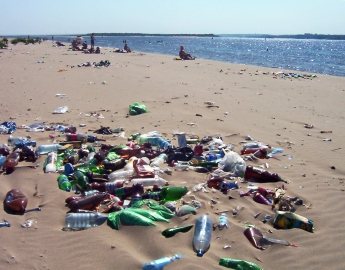 На запорожском курорте неизвестные загадили пляж (фотофакт)