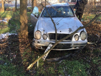 В лесополосе под Запорожьем обнаружили брошенный Mercedes benz (ФОТО)