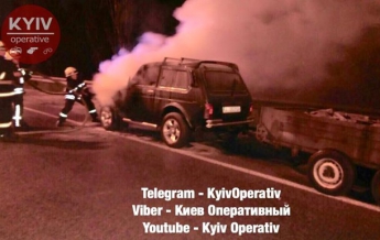 В Киеве на ходу загорелось авто