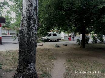 Мужчина на микроавтобусе оккупировал газон под торговлю (фото)
