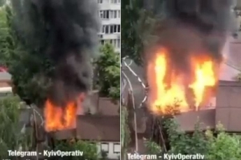 В ресторане Киева вспыхнул масштабный пожар: затянуло черным дымом. Первое видео
