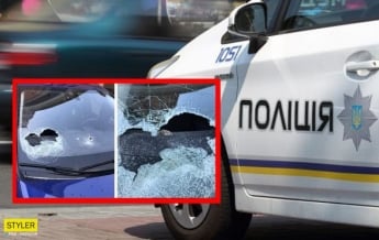 В центре Киева разгромили элитные авто и измазали их чем-то бурым (фото, видео)