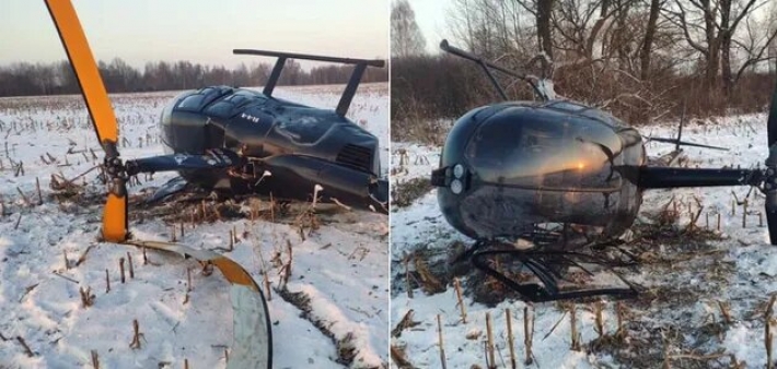 Под Киевом при посадке разбился вертолет. Фото с места аварии