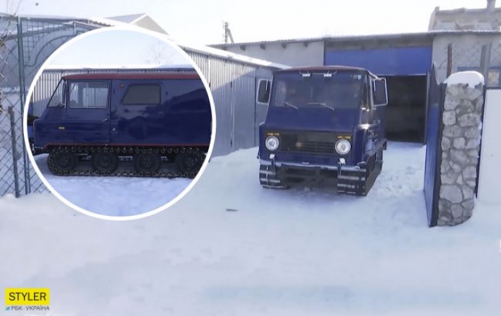 Украинец изобрел уникальный снегоход: обходит сугробы в 1,5 метра (видео)