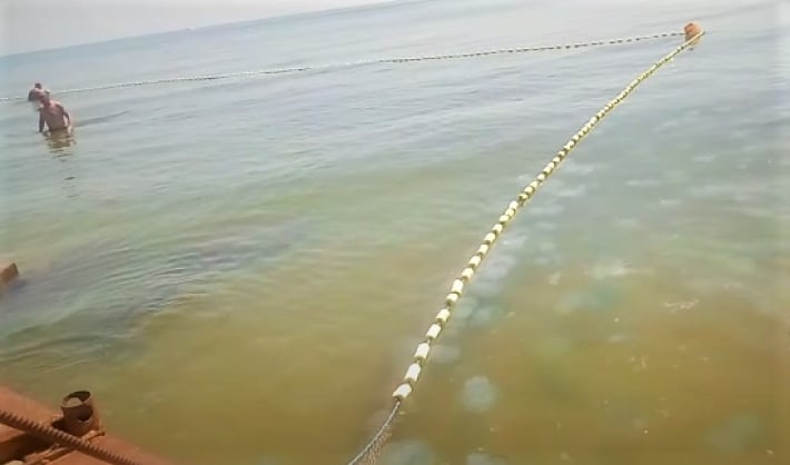 Как работают сети от медуз в Кирилловке (видео)