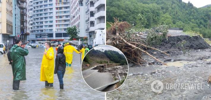 Грузию накрыли мощные ливни: вода затопила города, оползни разрушили дороги и мосты (Фото)