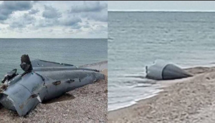 В Бердянске на берегу моря обнаружили неизвестные обломки 