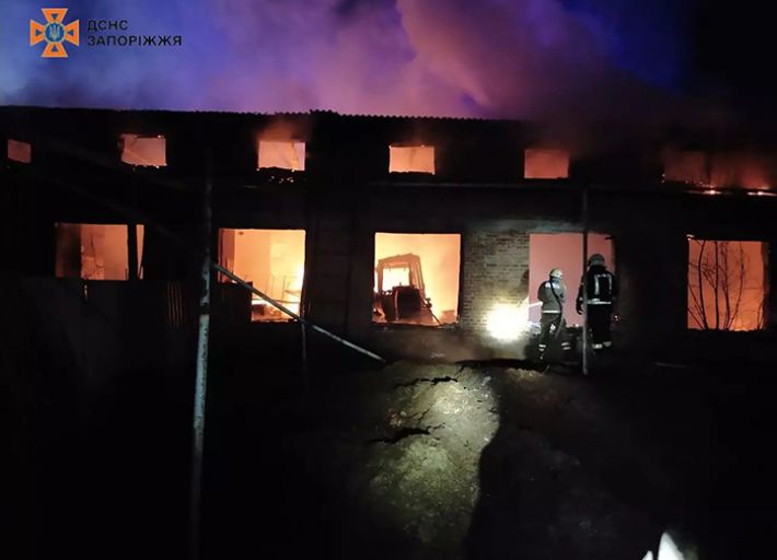 Запорожские спасатели ликвидировали пожар в одном из населенных пунктов Запорожского района (фото)