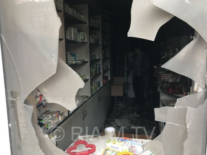 Пожар аптеки в Мелитополе