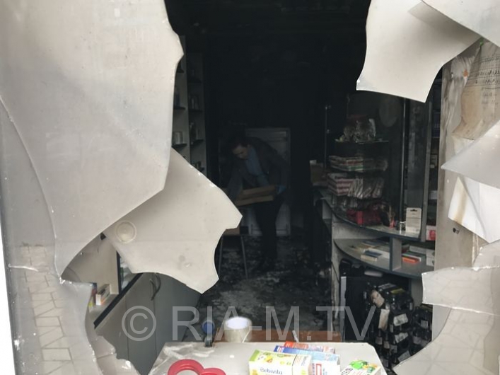 Пожар аптеки в Мелитополе