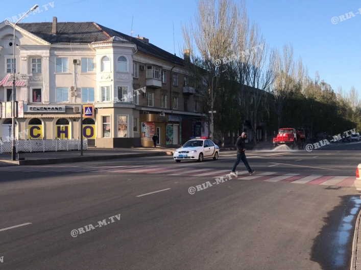 Обработка улиц в Мелитополе