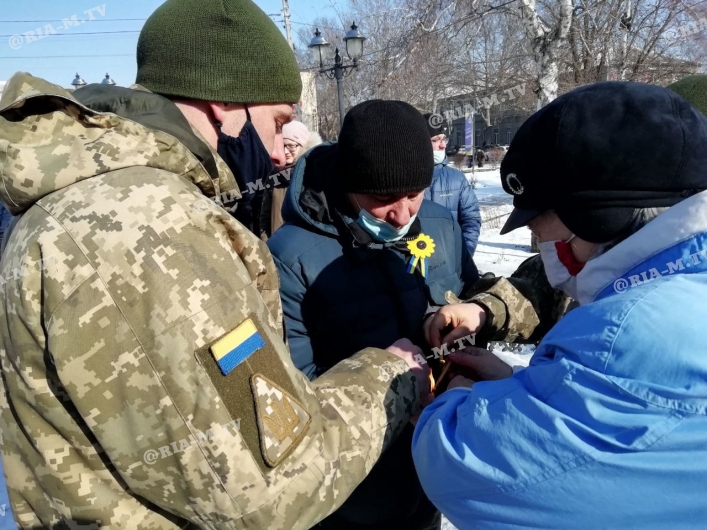 Акция с бойцами в городе Мелитополь