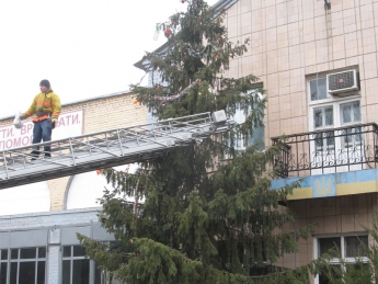 Еще одна новогодняя елка появилась в Мелитополе на ул. Крупской