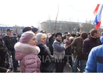 На пророссийском митинге коммунисты добрались до украинского гимна