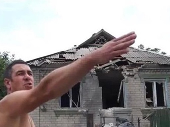 Обстрелянный дом в Славянске: жители винят Нацгвардию (видео)