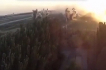Опубликовано видео боя в аэропорту Донецка, снятое с "беспилотника" террористов