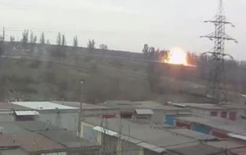 Обнародовано видео взрыва на блокпосту под Мариуполем (ВИДЕО)