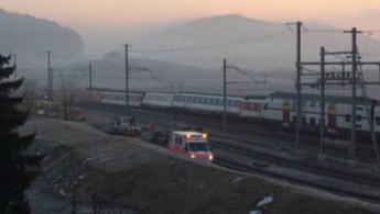 В Швейцарии столкнулись два поезда, пострадали почти 50 человек (фото)
