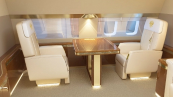 В сети появились фото самолета Путина с тренажерным залом и позолоченной мебелью