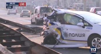 В результате двойного ДТП в Киеве пострадали 6 человек, среди которых двое полицейских
