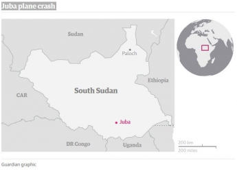 Крушение самолета в Южном Судане: фото