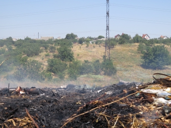 В Мелитополе горел частный сектор (фото)