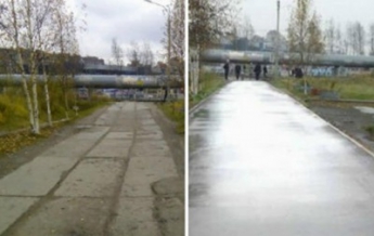 В России отремонтировали дорогу с помощью Photoshop (фото)