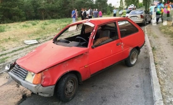 В Энергодаре перевернулось авто с пьяной девушкой за рулем (фото)
