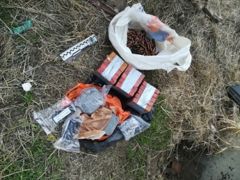 В Запорожской области СБУ обнаружила два тайника с взрывчаткой и гранатами (фото)