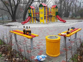 Курьезы. Выпивохи-эстеты устроили попойку с шампанским и боярышником на детской площадке (фото)