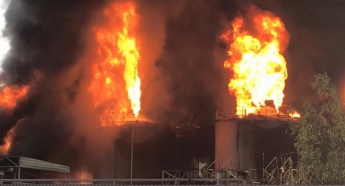 НА «БРСМ – Нафта» под Киевом произошел крупный пожар