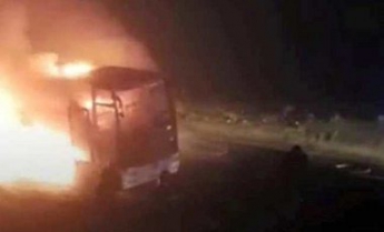 В Грузии сгорел автобус, который перевозил россиян