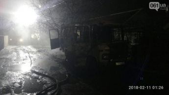 В Запорожской области сгорел грузовой 