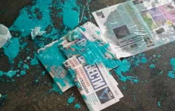 В Киеве облили краской раздававшую газету Вести девушку (фото)