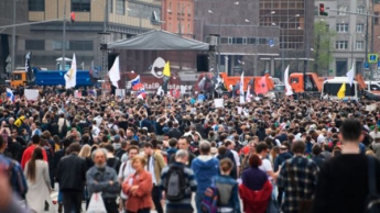 В Москве более 12 тысяч людей стояли на митинге против блокировки Telegram (Фото)