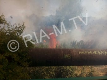 В Мелитополе масштабный пожар рядом с АЗС (видео)