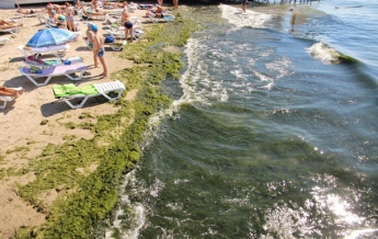 На главном пляже Одессы засняли грязевой гейзер