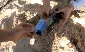 Искатели сокровищ нашли на берегу Кирилловки кошелек (видео)