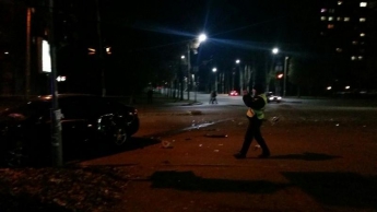 В Запорожье, в результате ДТП, машина вылетела в кювет (фото)
