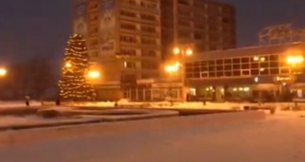 Новогодний Мелитополь под снегом показали на видео