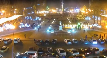 Новогоднюю ночь в Мелитополе показали на видео