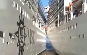 В Аргентине два круизных лайнера столкнулись в порту (видео)